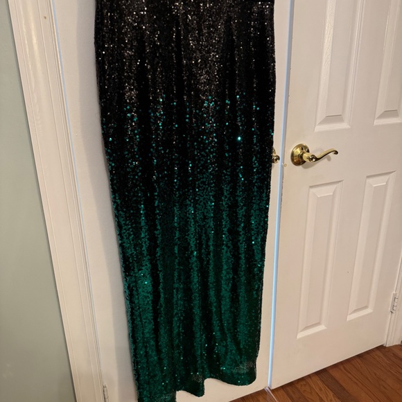 Gorgeous Evening Gown - Black to Green Ombre - Picture 2 of 11